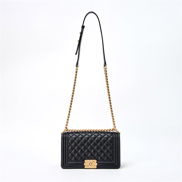 CHANEL ボーイシャネル シングルフラップダブルチェーン ミディアム