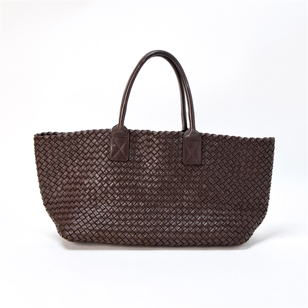 BOTTEGA VENETA イントレチャート カバ MM トートバッグ ブラウン