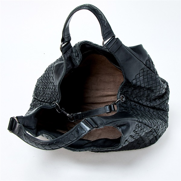 BOTTEGA VENETA クラシック イントレチャート ハンドバッグ ブラック