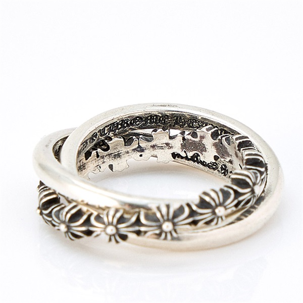 CHROME HEARTS タイニーE CHプラス バンド トリプル リング シルバー