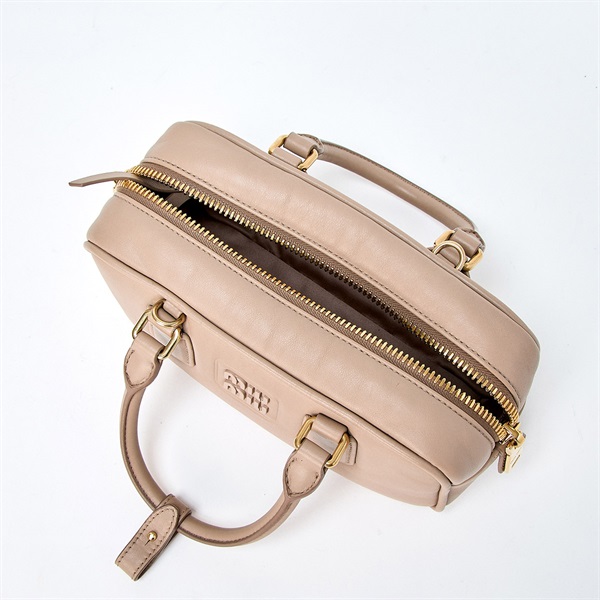 MIU MIU アルカディ ミニ ハンドバッグ ベージュ ゴールド レザー