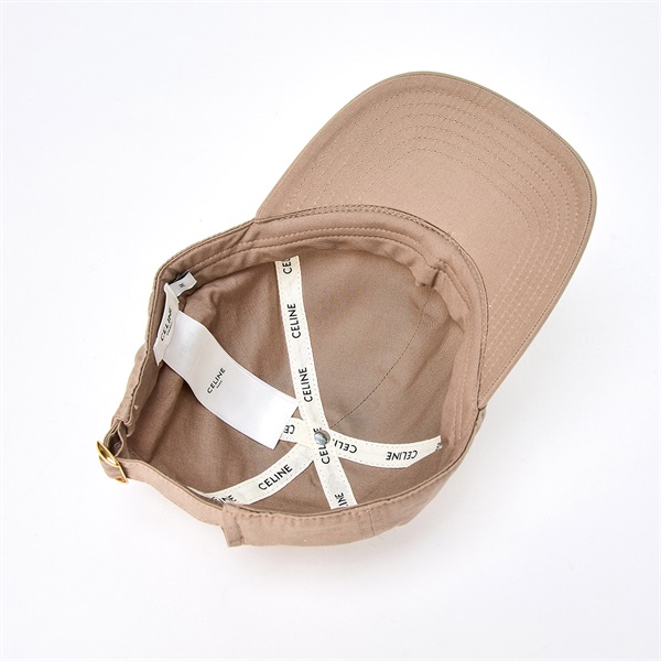 CELINE トリオンフ キャップ M ベージュ ホワイト コットン