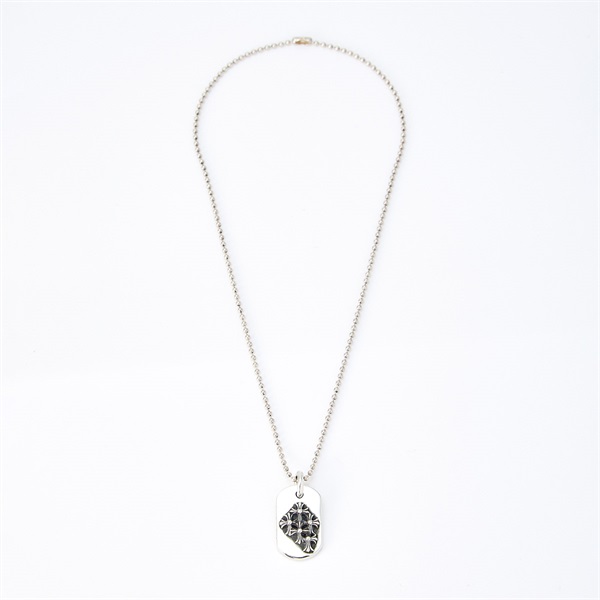 CHROME HEARTS レイズドセメタリークロスドッグタグ ネックレス