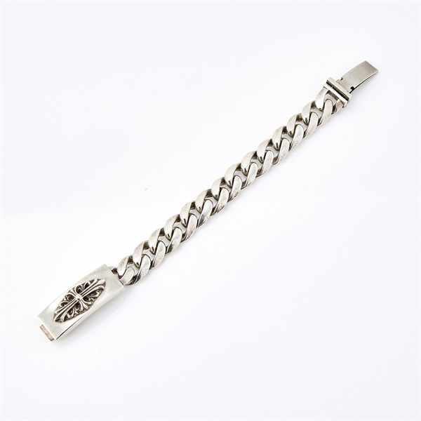 CHROME HEARTS フローラルクロス ID ブレスレット クラシックチェーン