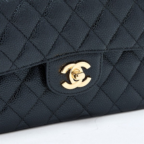 さくら様CHANEL ダブルチェーン フラップバッグ キャビアス