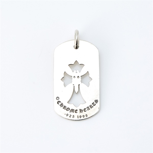 CHROME HEARTS ダガーラージドッグタグ カットアウトクロス ペンダント