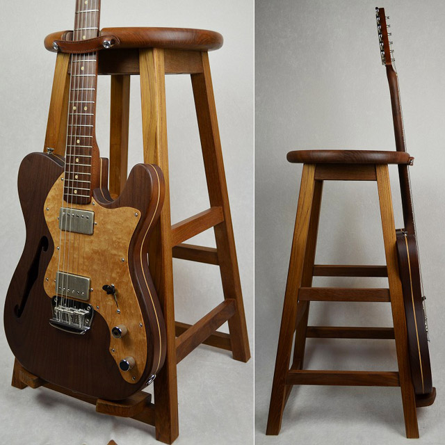 ハンドメイドのギタースツール『O.CRAFT Guitar Stool』: Mixer's Cafe