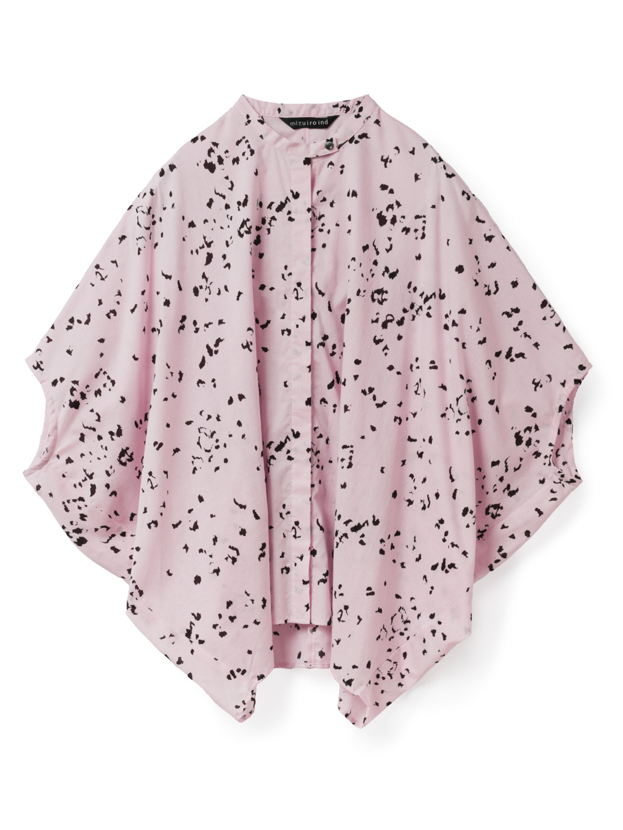 print stand collar cocoon shirt | 1-230133 – mizuiro ind