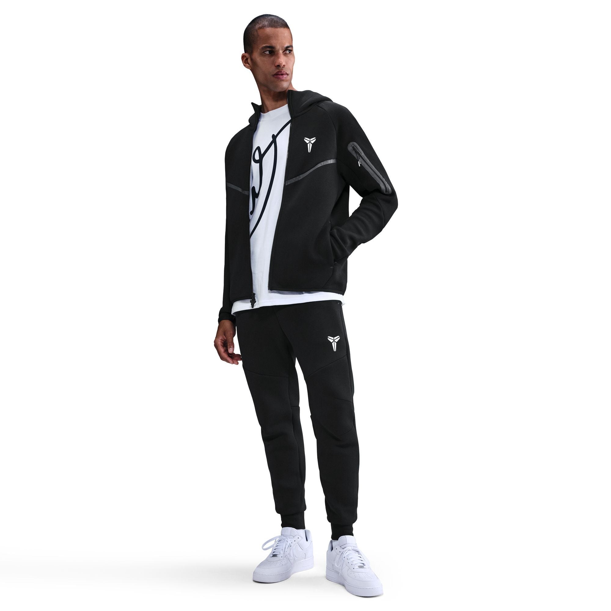 Kobe Bryant Tech Fleece Full-Zip Windrunner Jacket Black/White
