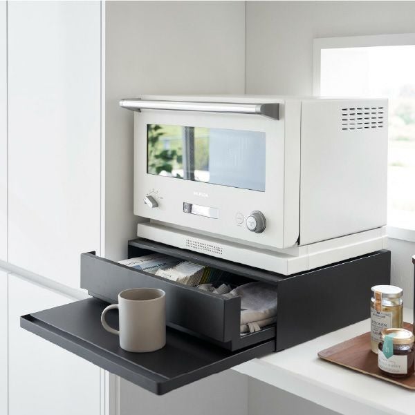 山崎実業 ツーウェイ キッチン家電下引き出し＆スライドテーブル