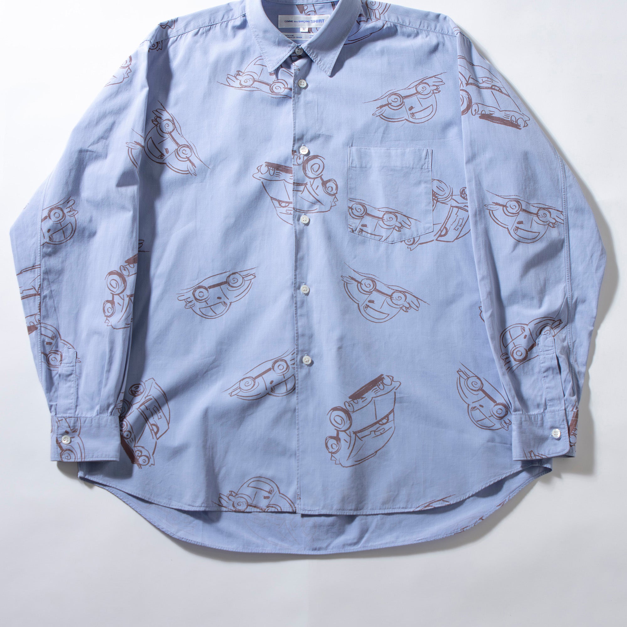 Comme des Garçons Shirt, Long Sleeve, Blue, Size M, Made in France, 90