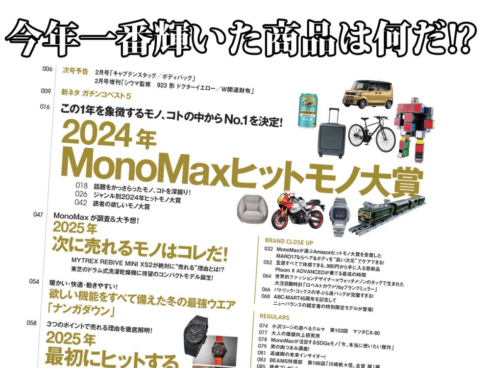2024年一番輝いた商品は何だ!?」年間ヒットモノ大賞を30ページ以上