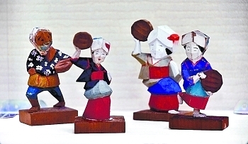 こっぱ人形」上田の街角に 全国に広まった農民美術の一つ | ものしょく