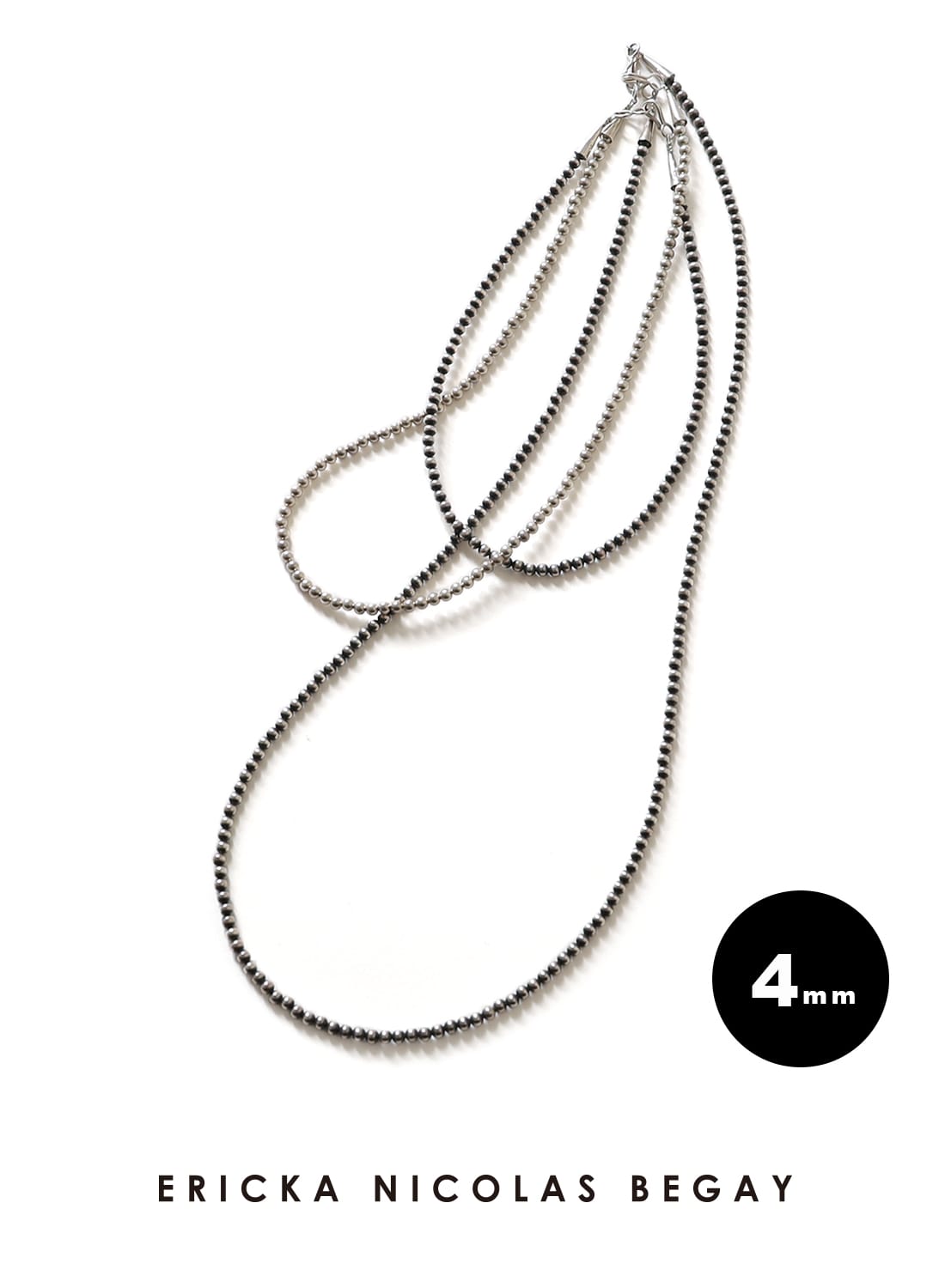 NAVAJO PEARL SILVER NECKLACE 4MM(ナバホパール シルバーネックレス