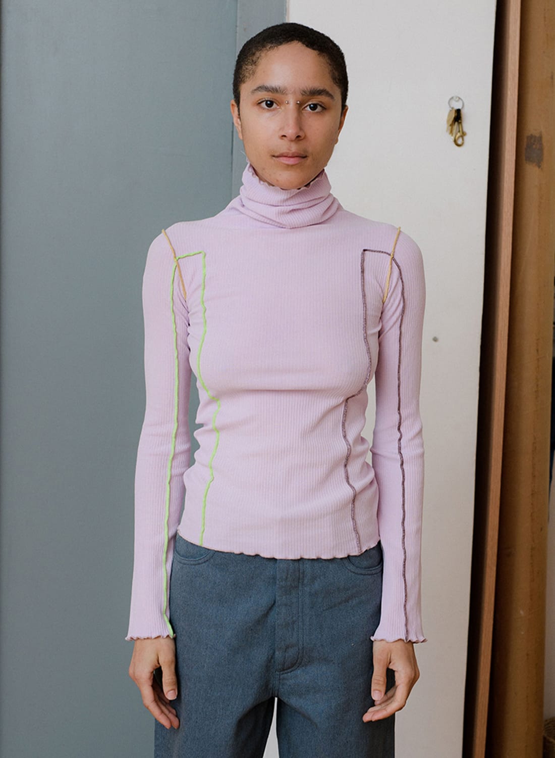 BASERANGE/OMATO TURTLE NECK COTTON RIB|オマト タートルネック