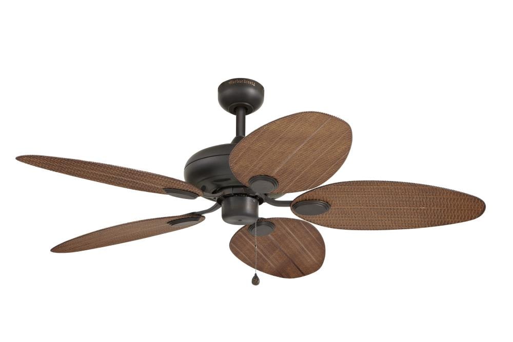 Harbor Breeze Tilghman 52-in Bronze with Brown Wicker Blades