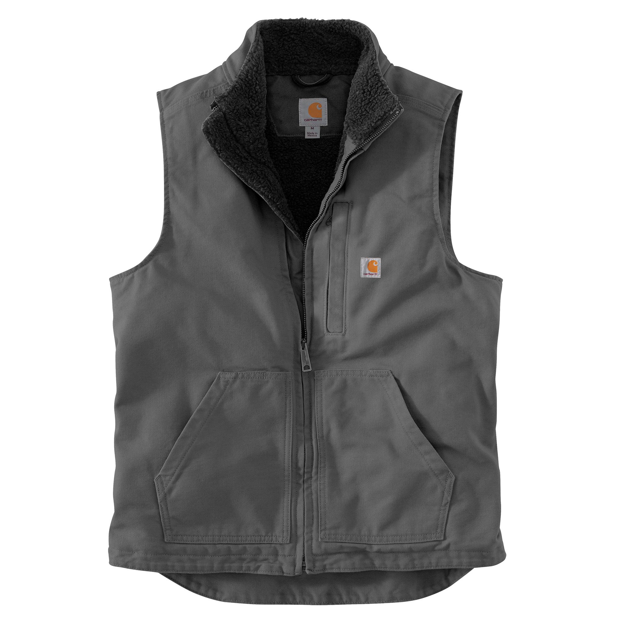 Carhartt Men's Gray Polyester Fleece-lined Vest 2XL tall at Lowes.com