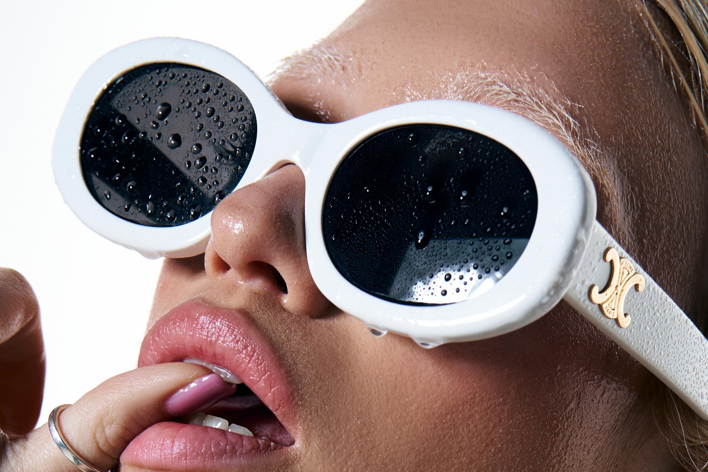 Buy Celine Cl40194U 25A Oval Cat Eye White Sunglasses at best