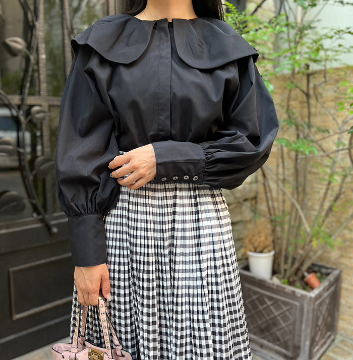 SALE】ビッグカラーブラウス/2カラー