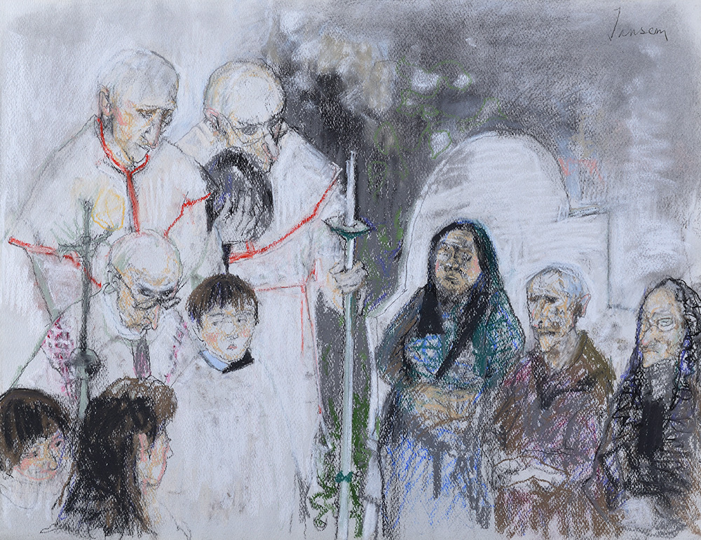 ジャン・ジャンセン「木立」樹木 リトグラフ 大作 直筆サイン入り