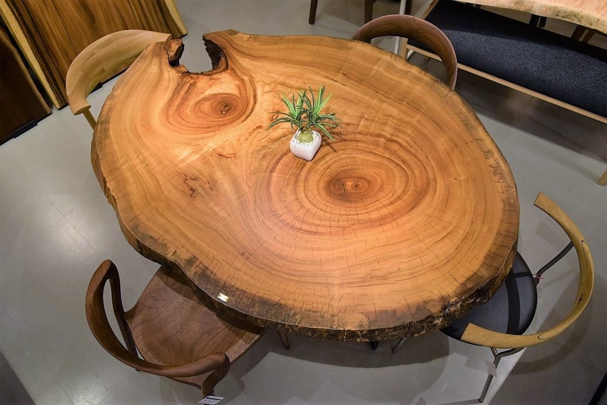 一枚板の丸いテーブル | 一枚板テーブル、無垢材 天板の販売【アトリエ