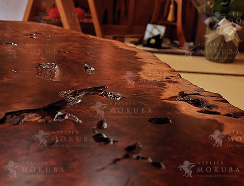 ローテーブルxカリン【宮崎県日南市】カリン一枚板座卓 | 一枚板