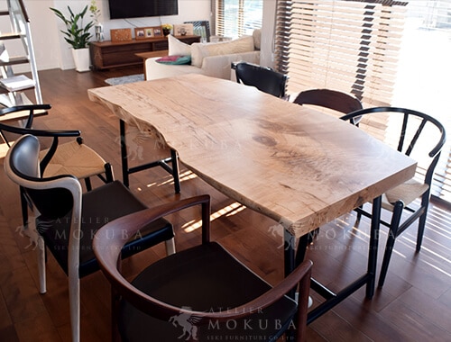 ダイニングテーブルxカエデ【埼玉県熊谷市】カエデ 一枚板 ダイニング