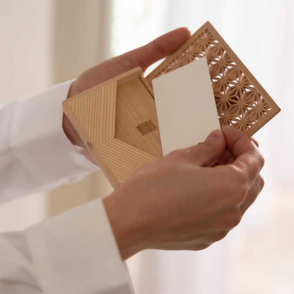 Enishi ウェンジ Mokutopiaオリジナル 組子細工のカードケース 木製