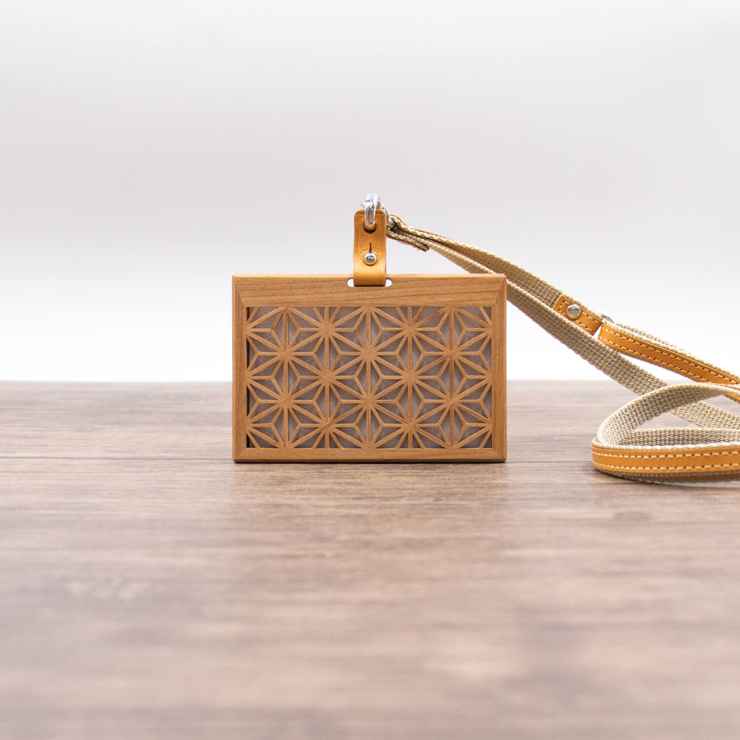 Ichie 組子細工のIDカードケース 木製 横型 カードケース IDケース