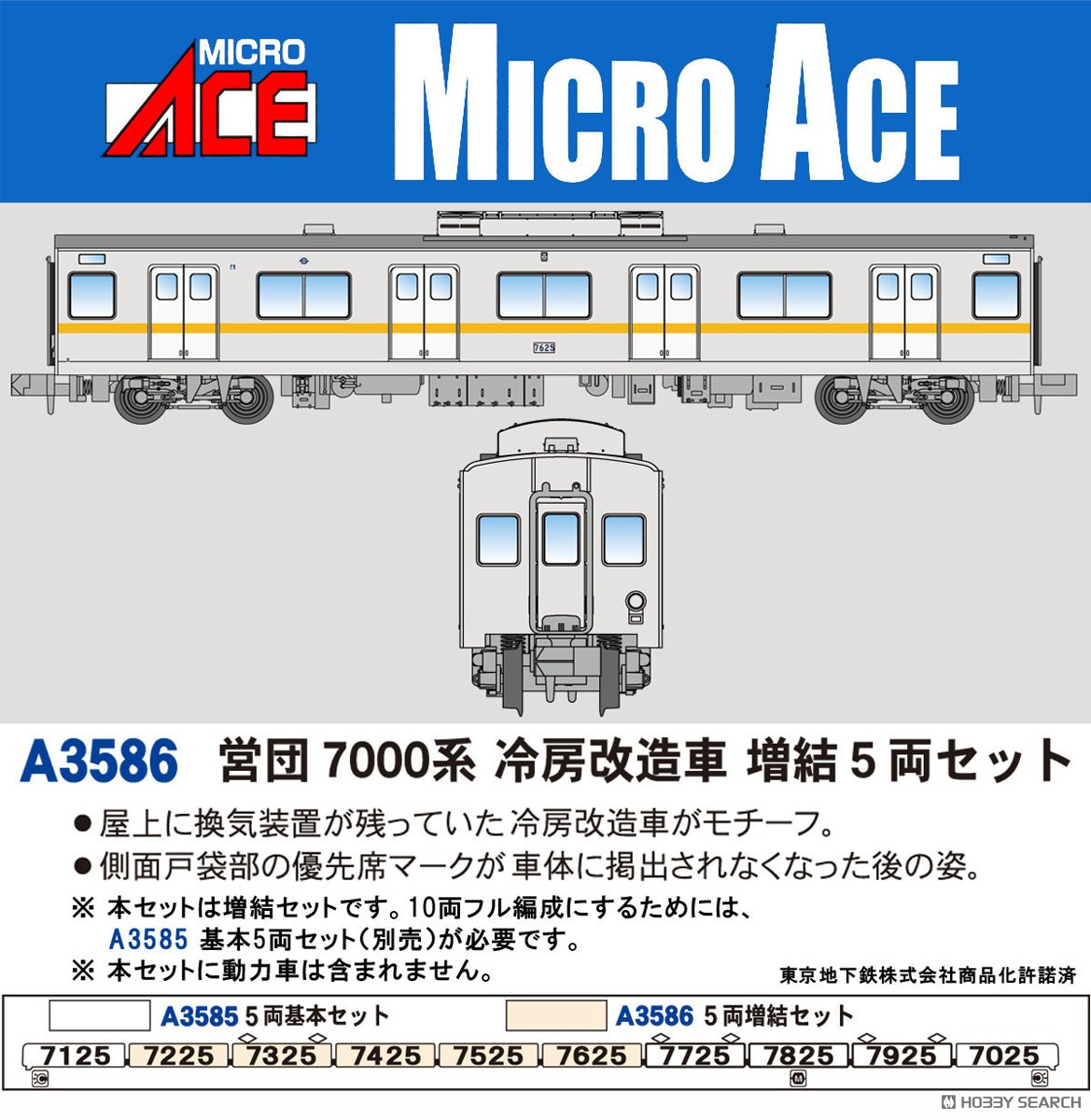 マイクロエース】営団地下鉄7000系 有楽町線（冷房改造車）2025年12月