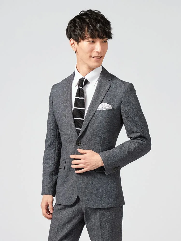 M．グレー 【上下ウォッシャブル】スーツ 2つボタン 軽量 表地