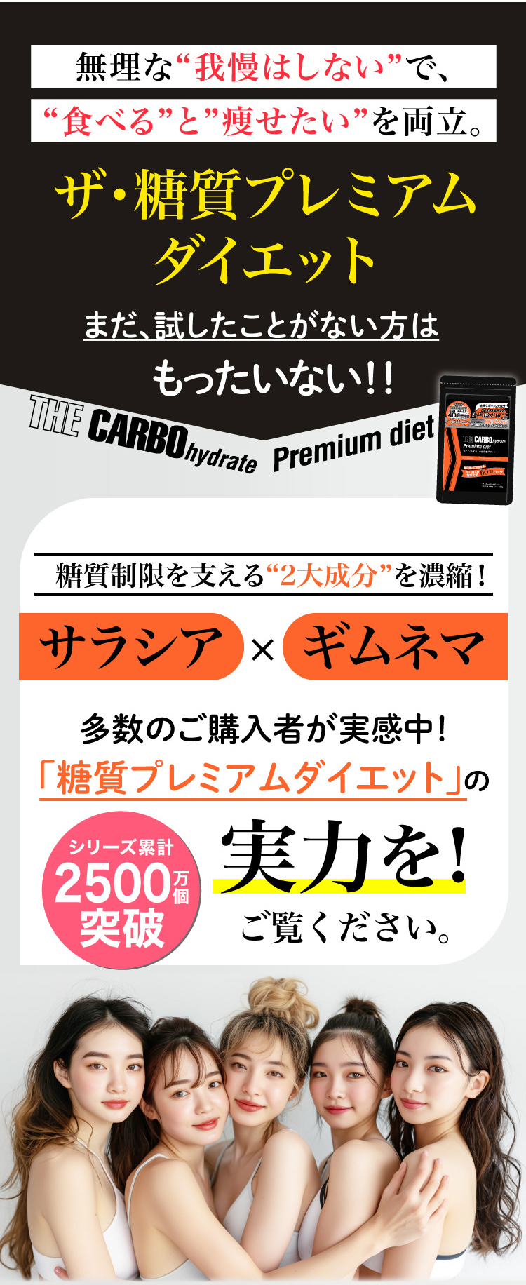 最大40倍濃縮！糖質制限サポート2大成分限界配合！！ザ糖質プレミアム