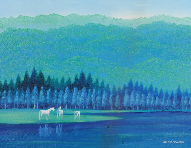 油絵の絵画で田中幸一が描いた馬の絵の油絵「希望・8」を購入