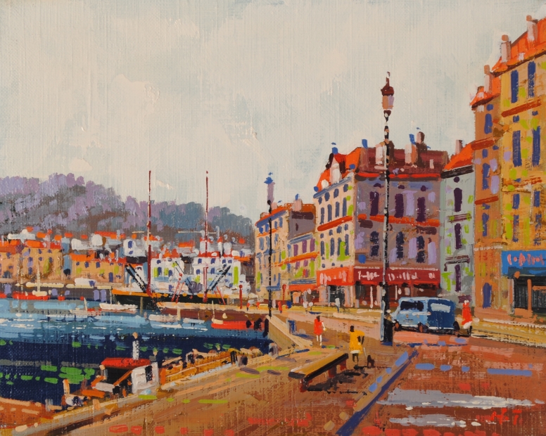 油絵の絵画で竹内春光が描いたポルトガルの風景画の油絵「オポルトの