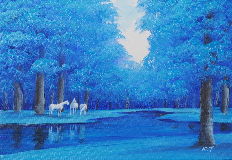 油絵の絵画で田中幸一が描いた馬の絵の油絵「希望」を購入