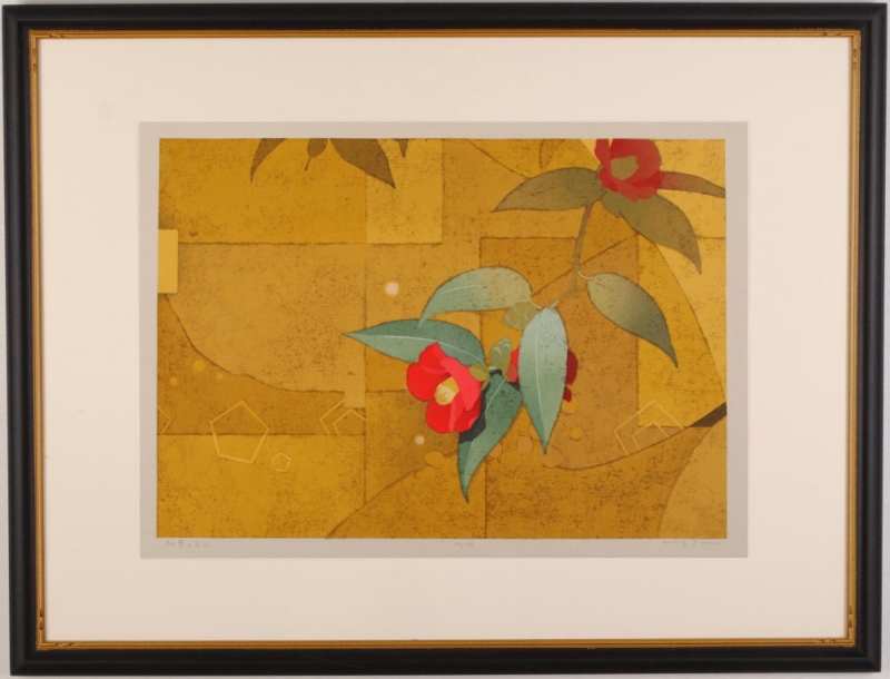 本荘正彦 伝えたい言葉 花の絵画を木版画で制作した本荘正彦の和の蓮の