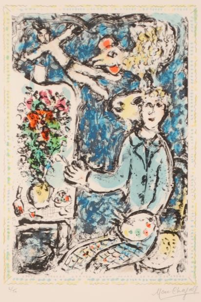 インテリアの絵画をリトグラフの版画で制作したマルク・シャガールの