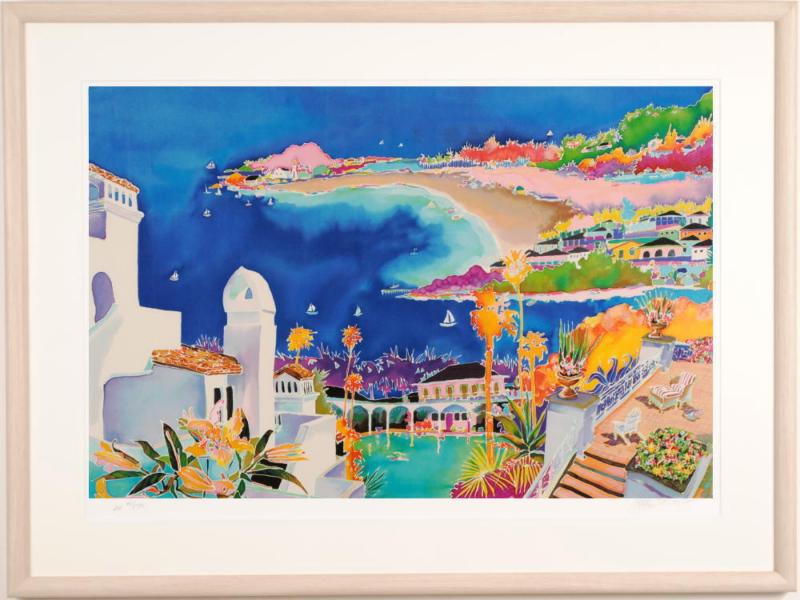 ジェニファー・マークスがシルクスクリーンの版画で制作した海の絵画