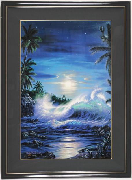 海の絵画をミクストメディアの版画で制作したクリスチャン・リース