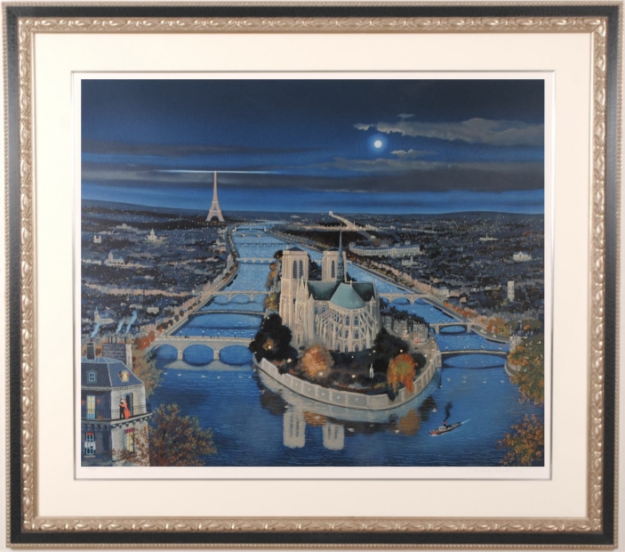 ミッシェル・ドラクロワのパリの風景画の絵画「ハート・オブ・パリ」を