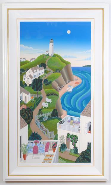 海の絵画をシルクスクリーンの版画で制作したトーマス・マックナイトの