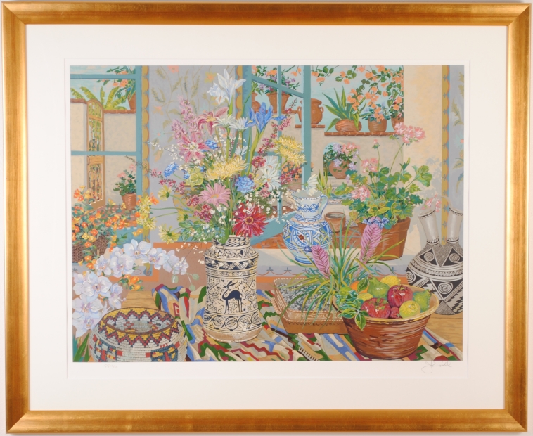 花の絵をシルクスクリーンの版画で制作したジョン・ポーウェルの花の絵