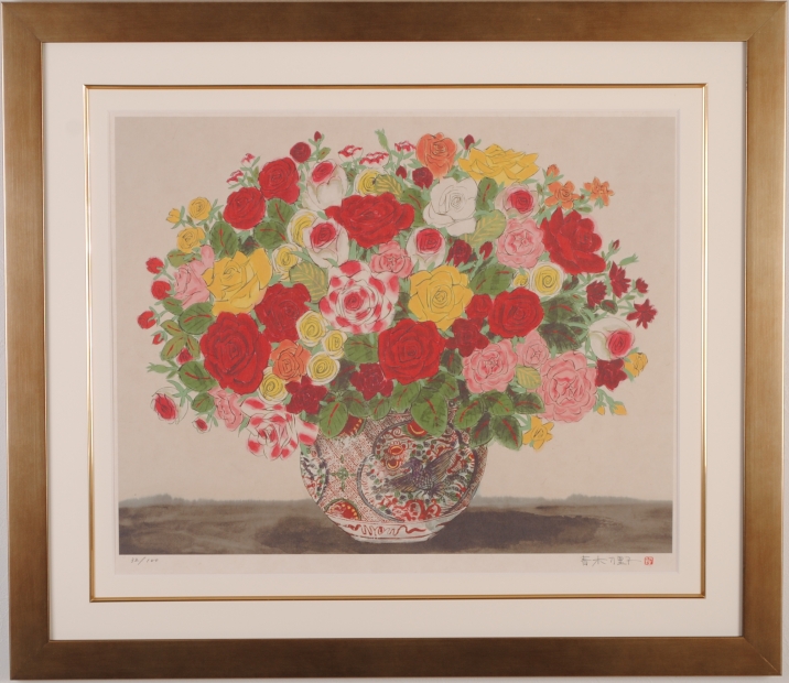 花の絵画をジークレーの版画で制作した青木乃里子の花の絵「薔薇」をご購入