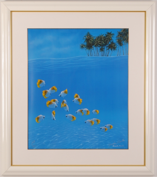 海の絵画をジークレーの版画で制作した森田剛介の海の絵「トロピカル