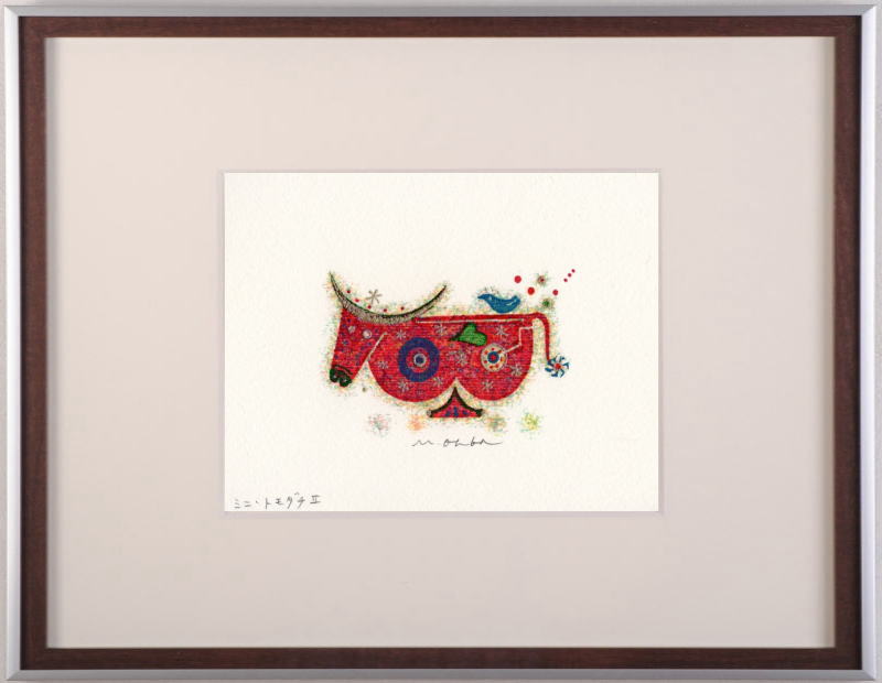 大場正男がペーパースクリーンの版画で制作した牛の絵「ミニ・トモダチ