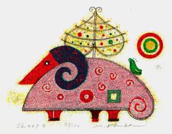 大場正男がペーパースクリーンの版画で制作した絵を通販で販売