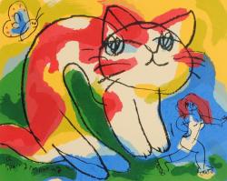 マイケル・ルーの猫の絵のポップアートを通販で販売