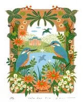 吉村明子がシルクスクリーンの版画で制作した絵を通販で販売