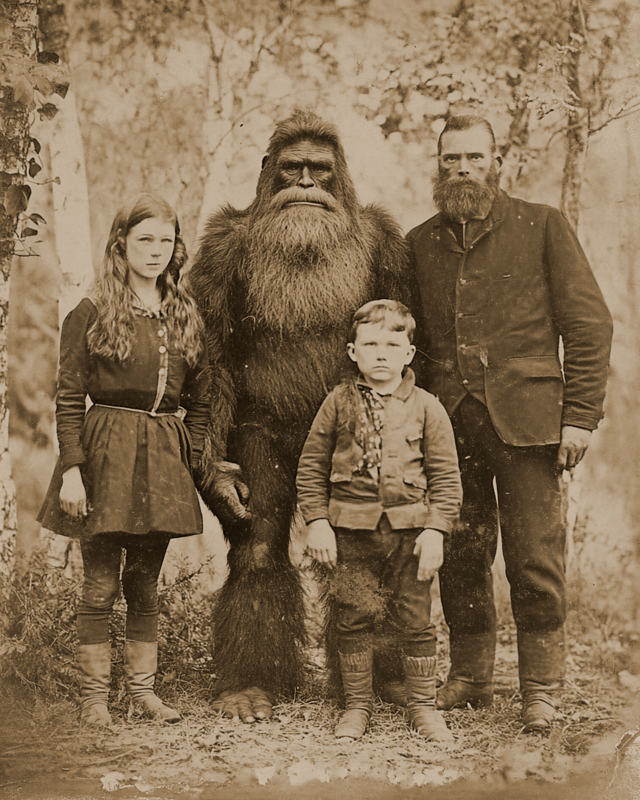 Family Portrait - Bigfoot and Sasquatch Wall Art Prints – 8″x10