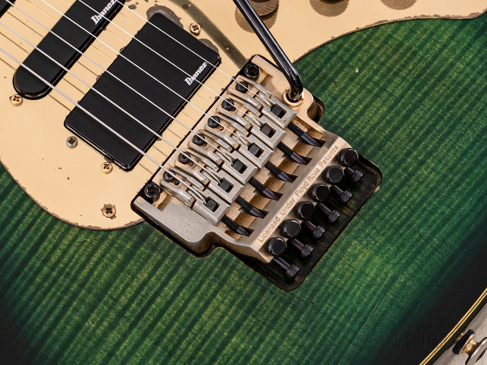 1988 Ibanez ID120 Dyuke-1 SSH Superstrat Marine Sunburst Flame Top w/